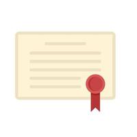 Excellence diploma icon flat isolated vector