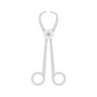 Medical forceps icon flat isolated vector