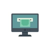 Pc web online loan icon flat isolated vector