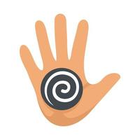 mano espiral hipnosis icono plano aislado vector