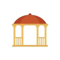 Bower gazebo icon flat isolated vector