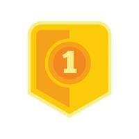 First place video game icon flat isolated vector