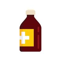 Vitamin cough syrup icon flat isolated vector