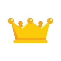 Gold game crown icon flat isolated vector