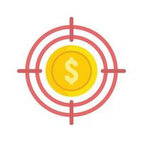 Target money remarketing icon flat isolated vector