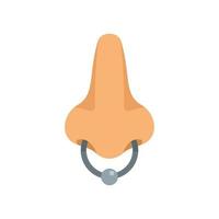 Nose ring piercing icon flat isolated vector