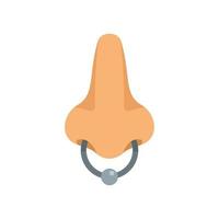 Nose ring piercing icon flat isolated vector