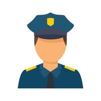 Policeman avatar icon flat isolated vector