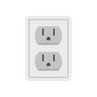 Double power socket icon flat isolated vector