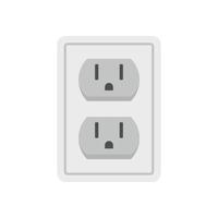 Double power socket icon flat isolated vector