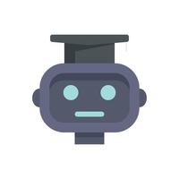 Graduated ai robot icon flat isolated vector