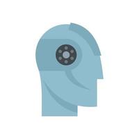Modern robot head icon flat isolated vector