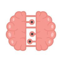 Future binary brain icon flat isolated vector