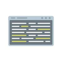 Web page machine learning icon flat isolated vector