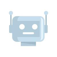 Cyber robot icon flat isolated vector