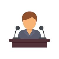 Pr specialist speaker icon flat isolated vector