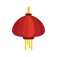 Decor chinese lantern icon flat isolated vector