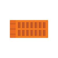 Red construction brick icon flat isolated vector