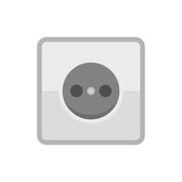 Home power socket icon flat isolated vector