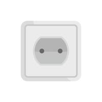 Tech power socket icon flat isolated vector