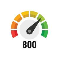 Progress credit score icon flat isolated vector