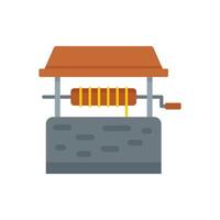 Traditional water well icon flat isolated vector