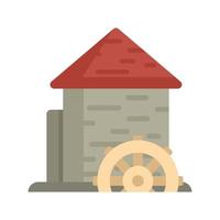 Construction water mill icon flat isolated vector