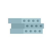 Construction concrete block icon flat isolated vector