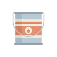 Paint metal bucket icon flat isolated vector