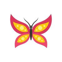Insect butterfly icon flat isolated vector