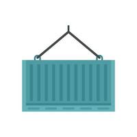 Port crane container box icon flat isolated vector
