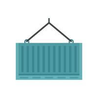 Port crane container box icon flat isolated vector