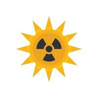 Sun radiation icon flat isolated vector