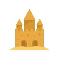 Fantasy castle sand icon flat isolated vector