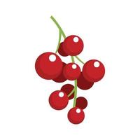 Red currant fruit icon flat isolated vector