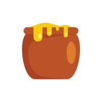 Honey jar icon flat isolated vector