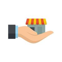 Take care franchise business icon flat isolated vector