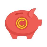 Company piggy bank icon flat isolated vector