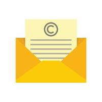 Business mail info icon flat isolated vector