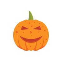 Smiling pumpkin icon flat isolated vector