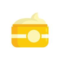 Uv cream jar icon flat isolated vector