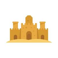 Sand castle icon flat isolated vector