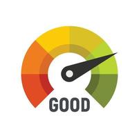 Good dial level icon flat isolated vector