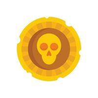 Mexican skull coin icon flat isolated vector