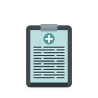 Medical clipboard icon flat isolated vector