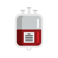 icono de paquete de transfusión de sangre vector aislado plano