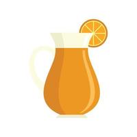 jugo de naranja jarra icono plano aislado vector