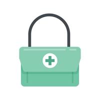 First aid kit bag icon flat isolated vector