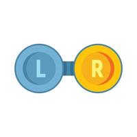 Eye lens boxes icon flat isolated vector