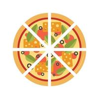 Italian pizza icon flat isolated vector